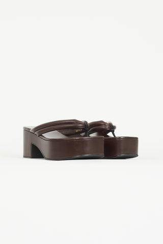 Dries Van Noten Brown Leather Platform Sandal