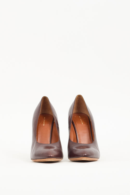 Dries Van Noten Brown Mixed Leather Pump