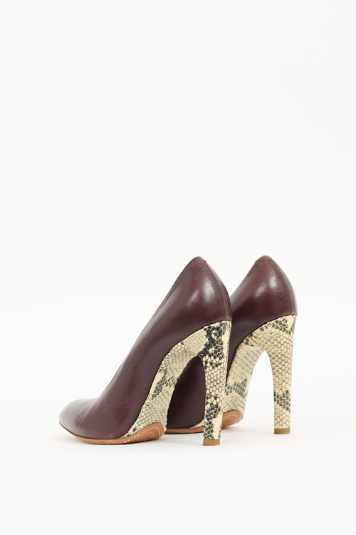 Dries Van Noten Brown Mixed Leather Pump