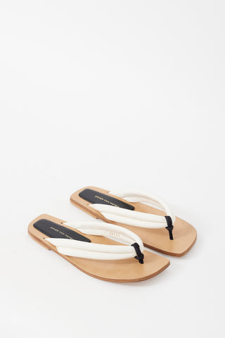 Dries Van Noten White Padded Leather Strap Sandal
