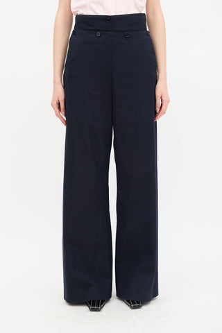 Dries Van Noten Button Flap Wide Leg Trouser