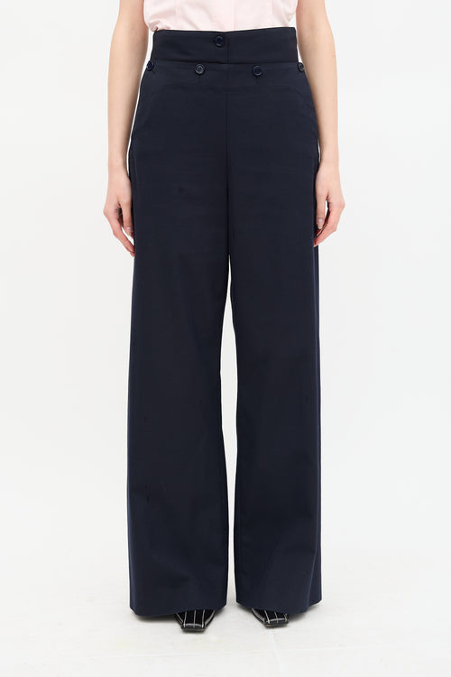 Dries Van Noten Button Flap Wide Leg Trouser