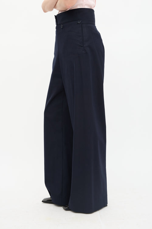 Dries Van Noten Button Flap Wide Leg Trouser