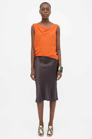 Dries Van Noten Crepe Cowl Neck Blouse