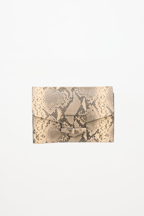 Dries Van Noten Embossed Leather Printed Clutch