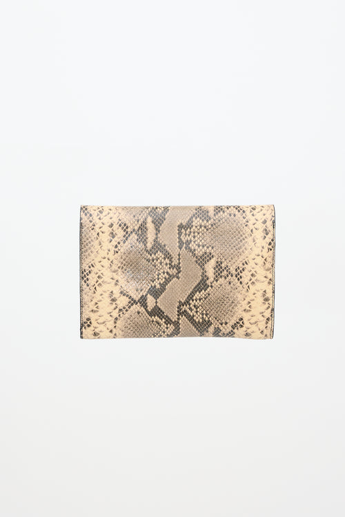 Dries Van Noten Embossed Leather Printed Clutch