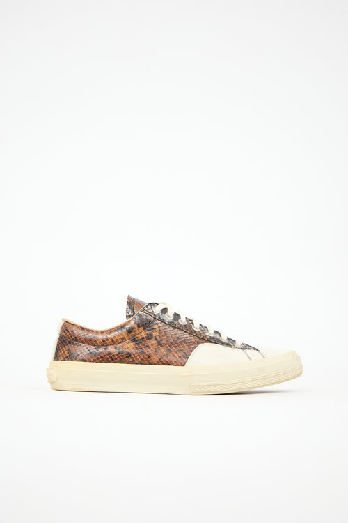 Dries Van Noten Embossed Leather Printed Sneaker