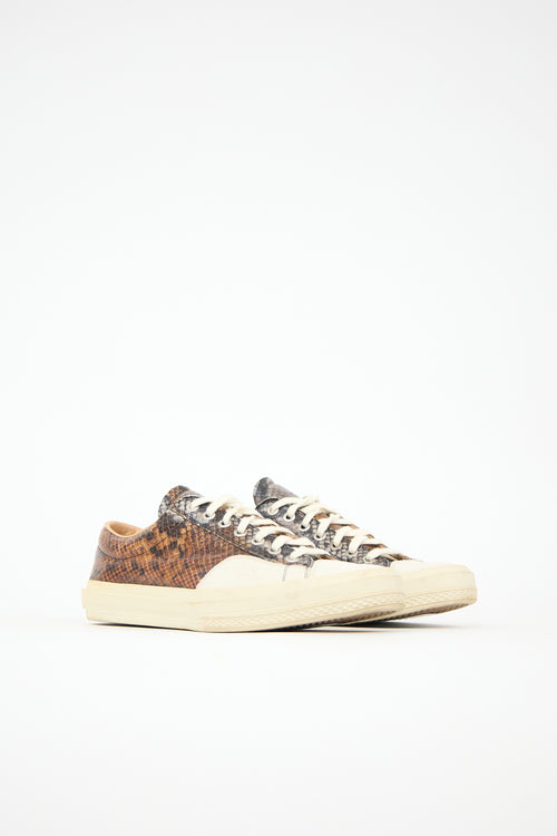 Dries Van Noten Embossed Leather Printed Sneaker