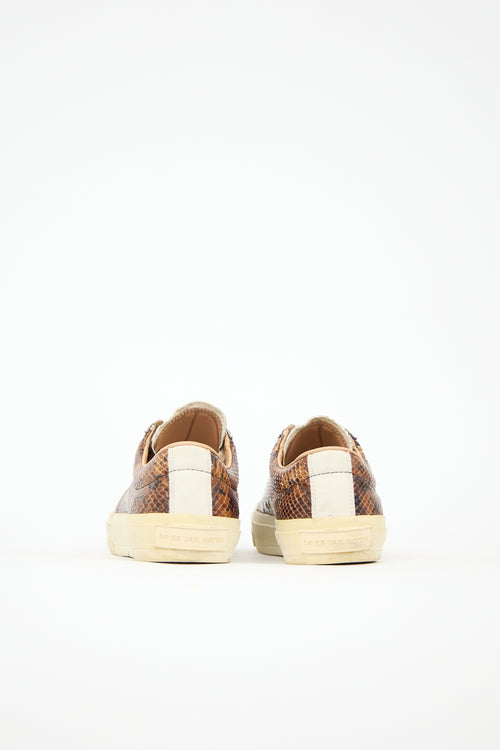 Dries Van Noten Embossed Leather Printed Sneaker