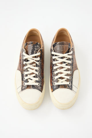 Dries Van Noten Embossed Leather Printed Sneaker