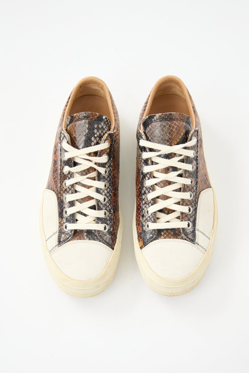 Dries Van Noten Embossed Leather Printed Sneaker