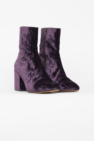 Dries Van Noten Fall 2015 Purple Velvet Boot