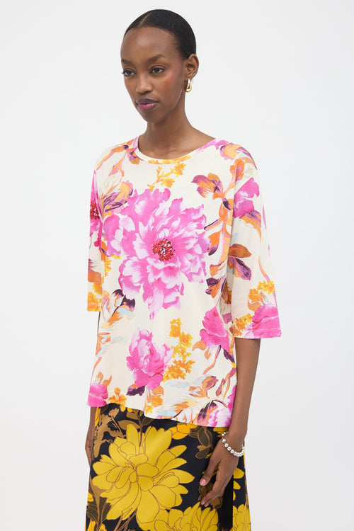Dries Van Noten Floral Half Sleeve T-Shirt