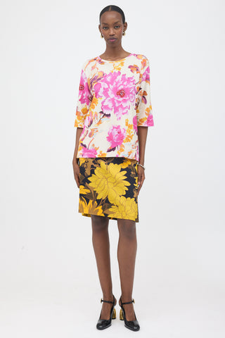 Dries Van Noten Floral Half Sleeve T-Shirt