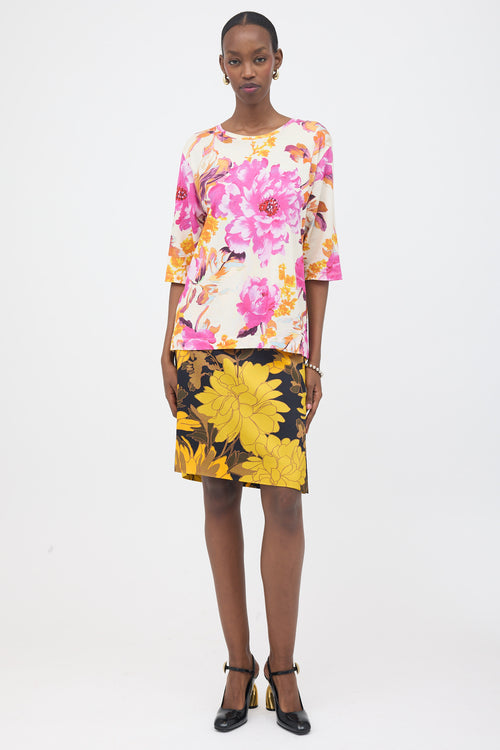 Dries Van Noten Floral Half Sleeve T-Shirt