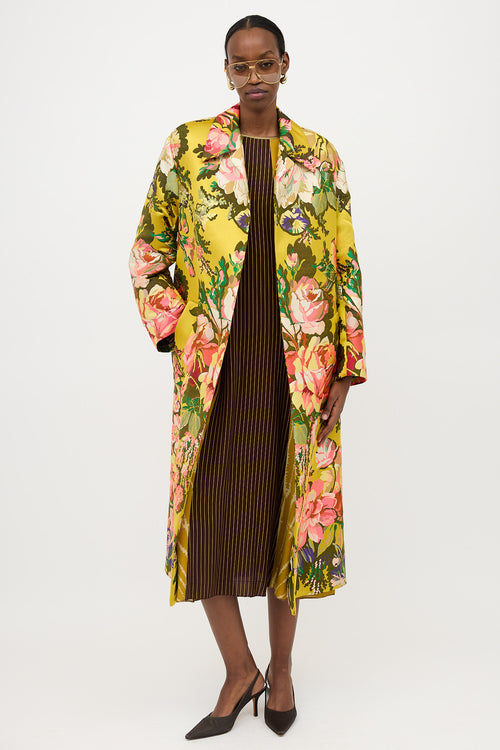 Dries Van Noten Floral Jacquard Coat