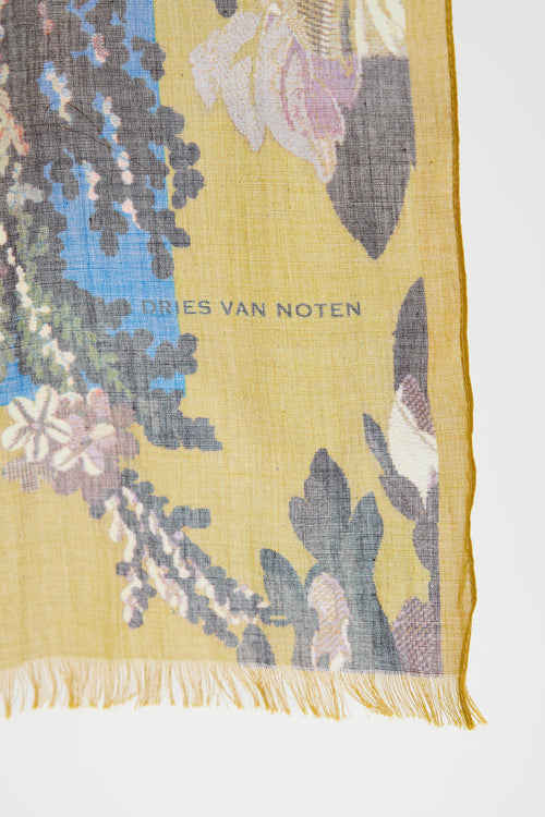Dries Van Noten Floral Print Scarf