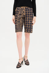 Dries Van Noten Geometric & Floral Embroidered Shorts
