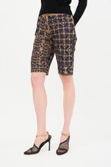 Dries Van Noten Geometric & Floral Embroidered Shorts