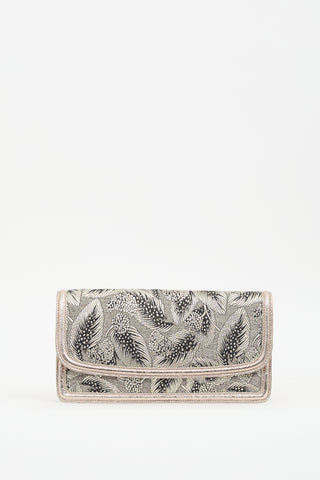 Dries Van Noten Silver & Gold Leaf Brocade Clutch