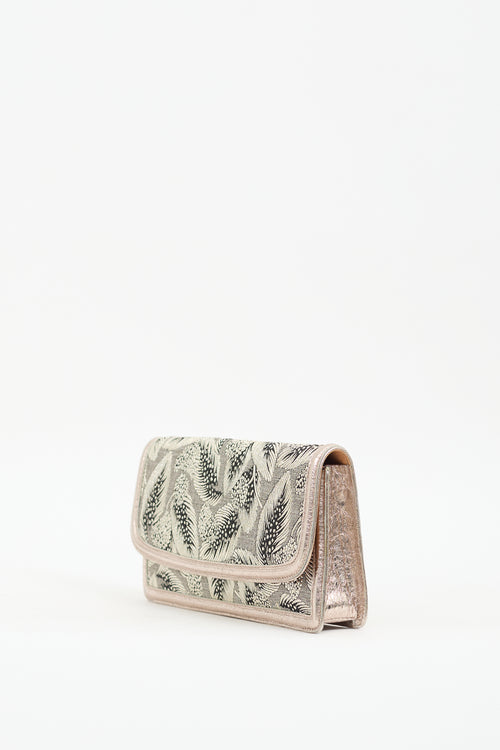 Dries Van Noten Silver & Gold Leaf Brocade Clutch