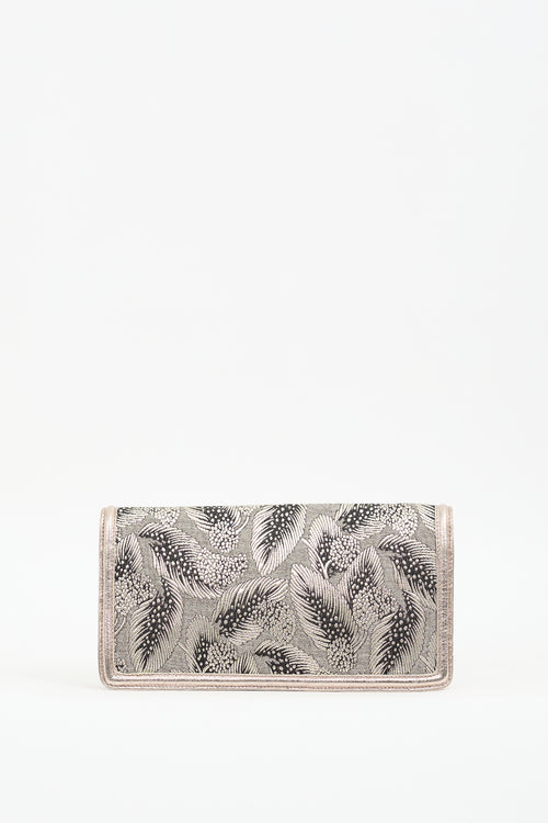 Dries Van Noten Silver & Gold Leaf Brocade Clutch