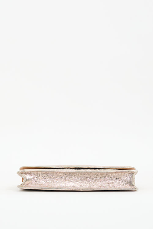 Dries Van Noten Silver & Gold Leaf Brocade Clutch