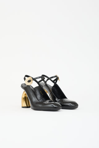 Dries Van Noten Leather Curved Heel Pump