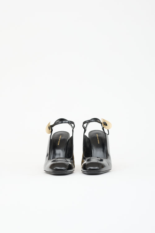 Dries Van Noten Leather Curved Heel Pump