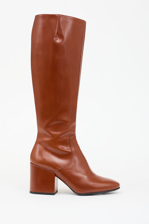 Dries Van Noten Leather Knee High Boot