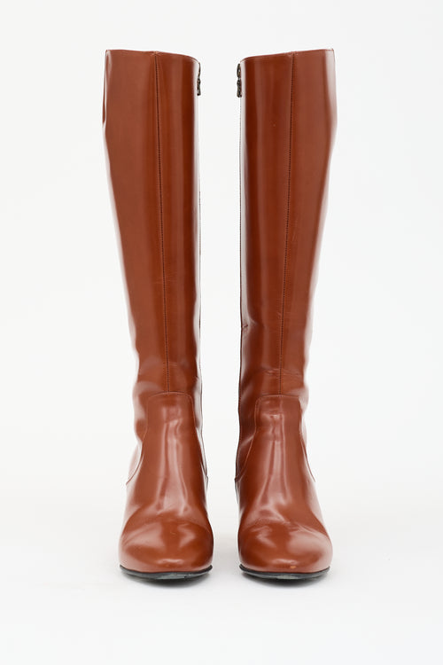 Dries Van Noten Leather Knee High Boot