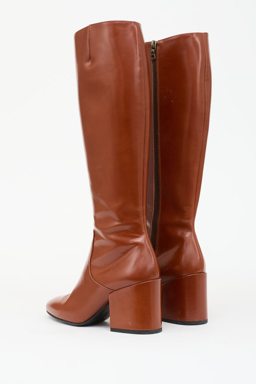Dries Van Noten Leather Knee High Boot