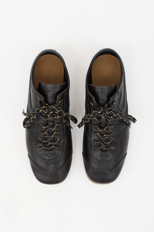 Dries Van Noten Leather Lace Up Sneaker