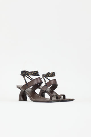 Dries Van Noten Leather Wrap Around Sandal