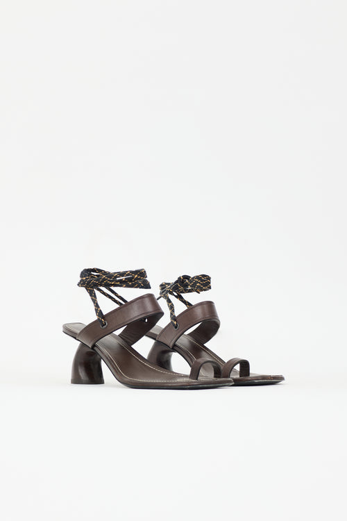 Dries Van Noten Leather Wrap Around Sandal