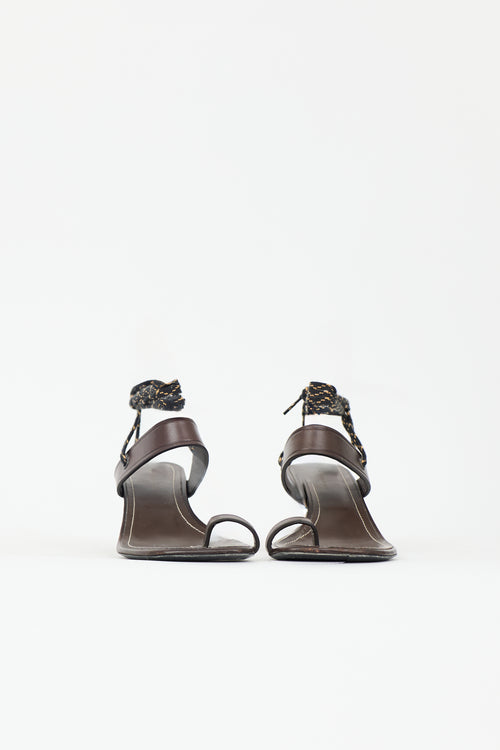Dries Van Noten Leather Wrap Around Sandal