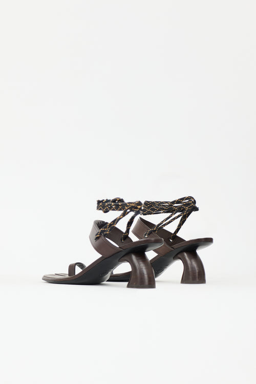 Dries Van Noten Leather Wrap Around Sandal
