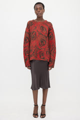 Dries Van Noten Merino Wool Rose Sweater