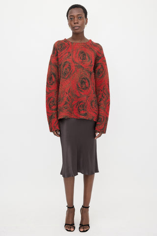 Dries Van Noten Merino Wool Rose Sweater