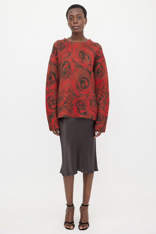 Dries Van Noten Merino Wool Rose Sweater