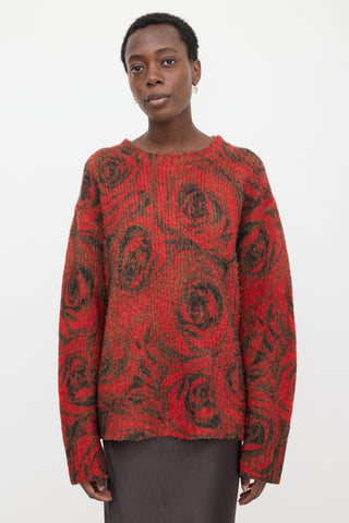 Dries Van Noten Merino Wool Rose Sweater
