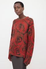 Dries Van Noten Merino Wool Rose Sweater