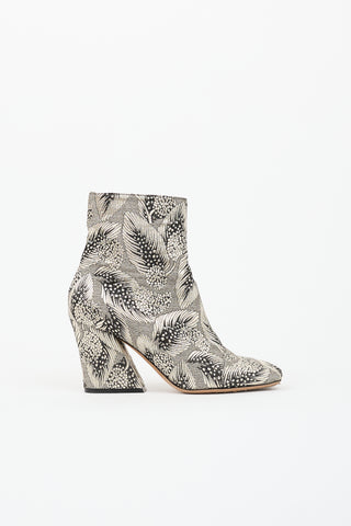Dries Van Noten Metallic Jacquard Ankle Boot