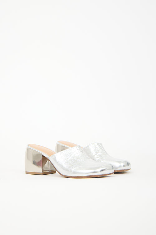Dries Van Noten Metallic Leather Mule