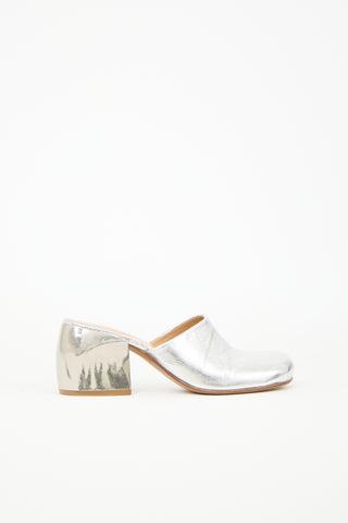 Dries Van Noten Metallic Leather Mule