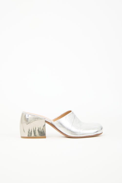 Dries Van Noten Metallic Leather Mule