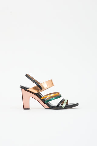 Dries Van Noten Metallic Leather Strap Sandal