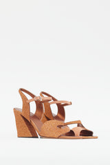 Dries Van Noten Orange Glitter & Leather Heel