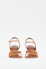 Dries Van Noten Orange Glitter & Leather Heel