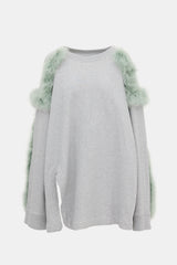 Dries Van Noten Oversized Marabou Feather Sweatshirt